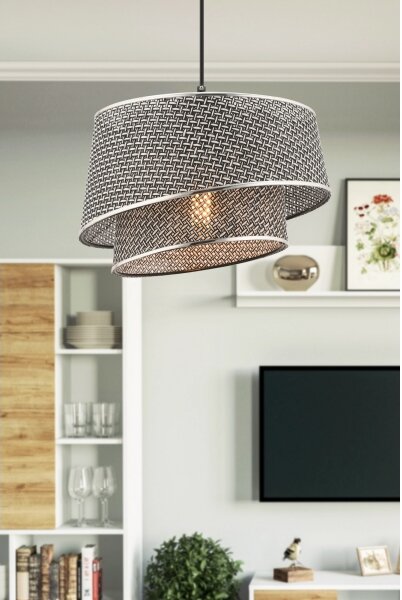 Závesný luster na lankách BARETTE 1xE27/60W/230V sivý/lesklý chróm