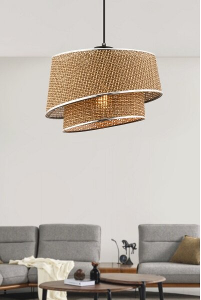 Luster na lanku BARETTE 1xE27/60W/230V hnedý/lesklý chróm