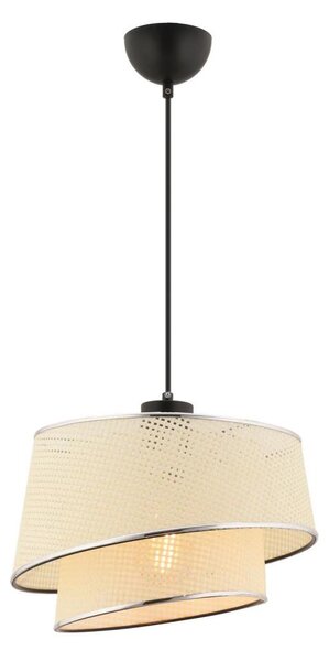 Závesný luster na lankách BARETTE 1xE27/60W/230V krémový/lesklý chróm