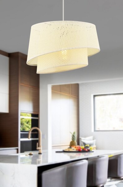 Závesný luster na lanku BARETTE 1xE27/60W/230V krémový