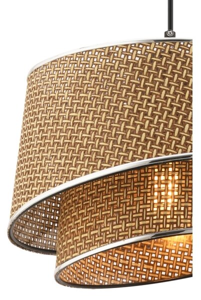 Luster na lanku BARETTE 1xE27/60W/230V hnedý/lesklý chróm