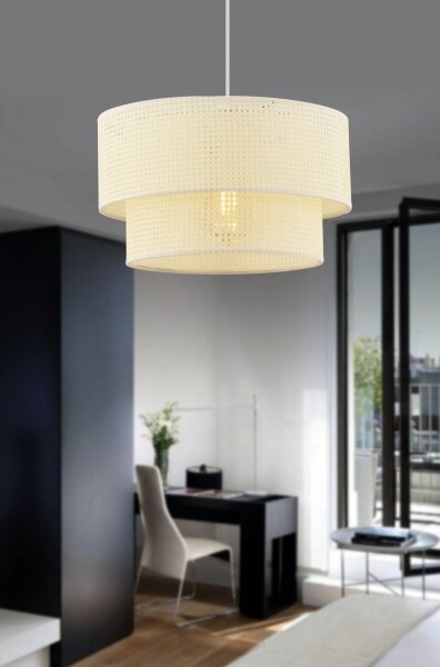 Závesné svietidlo ECHO na lane 1xE27/60W/230V krémové