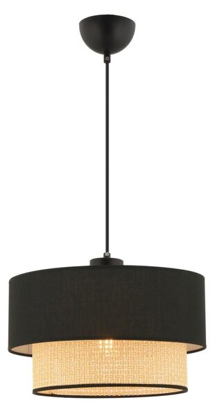 Luster na lanku ECHO 1xE27/60W/230V čierna/béžová