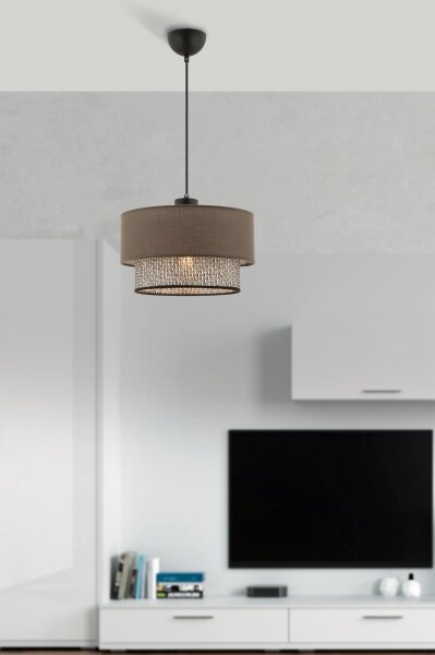 Závesný luster na lanku ECHO 1xE27/60W/230V hnedý/sivý