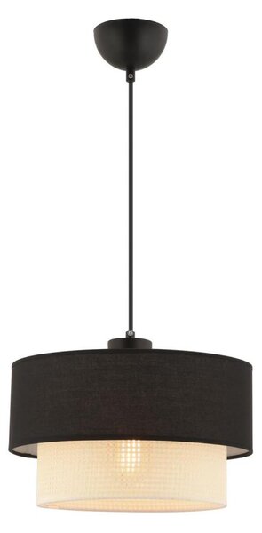 Závesný luster na kábli ECHO 1xE27/60W/230V čierna/krémová