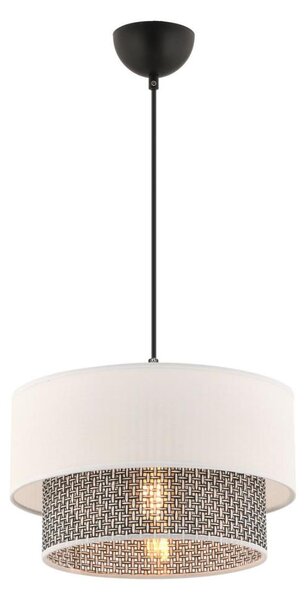 Luster na lanku ECHO 1xE27/60W/230V krémová/šedá