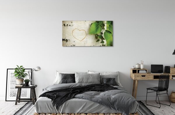 Obraz canvas Heart brezové lístie 100x50 cm