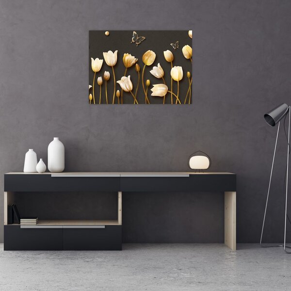 Obraz - Tulipány - abstraktné (70x50 cm)