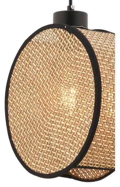 Luster na lanku DRUM 1xE27/60W/230V hnedá/čierna