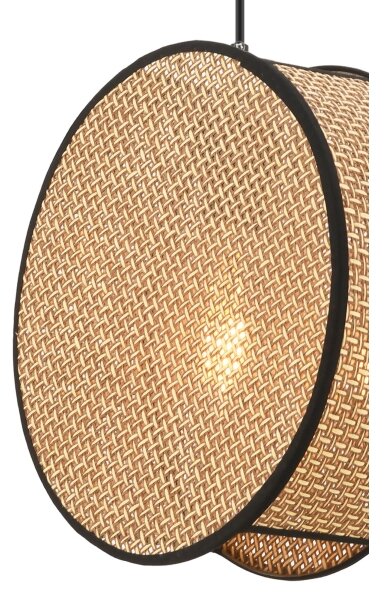 Luster na lanku BIG DRUM 1xE27/60W/230V hnedá/čierna