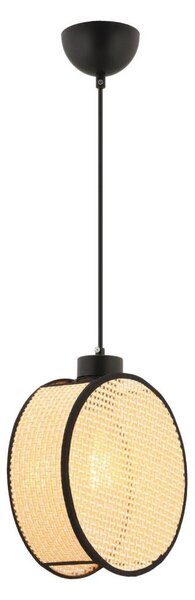Luster na lanku DRUM 1xE27/60W/230V béžová/čierna