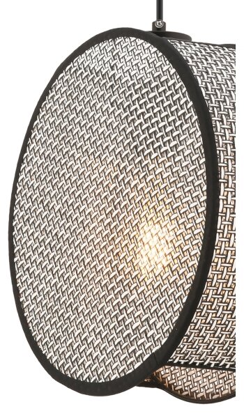 Luster na lanku BIG DRUM 1xE27/60W/230V sivá/čierna