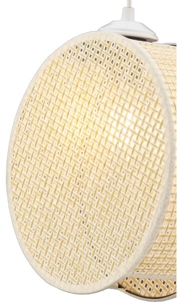 Závesný luster na lane DRUM 1xE27/60W/230V krémový
