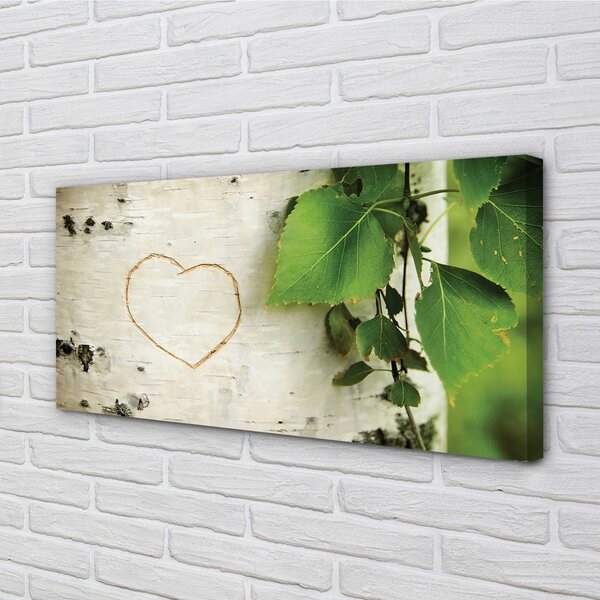 Obraz canvas Heart brezové lístie 100x50 cm