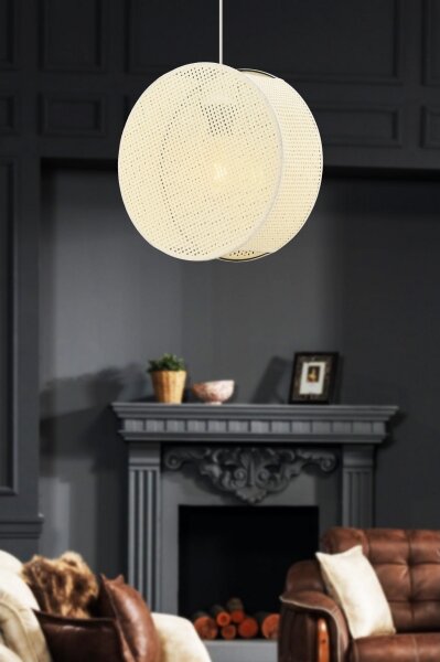 Závesný luster na lanku BIG DRUM 1xE27/60W/230V krémový