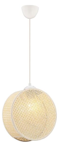 Závesný luster na lane DRUM 1xE27/60W/230V krémový