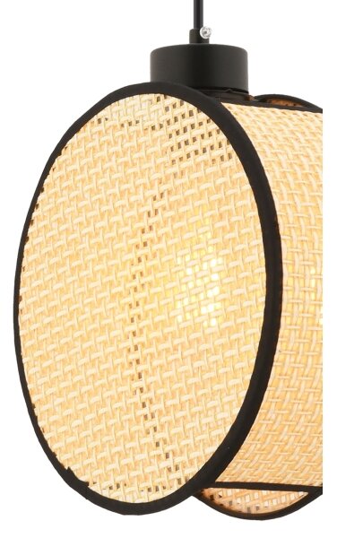 Luster na lanku DRUM 1xE27/60W/230V béžová/čierna