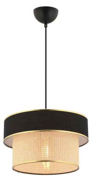Závesný luster na lanku ERO 1xE27/60W/230V čierna/béžová