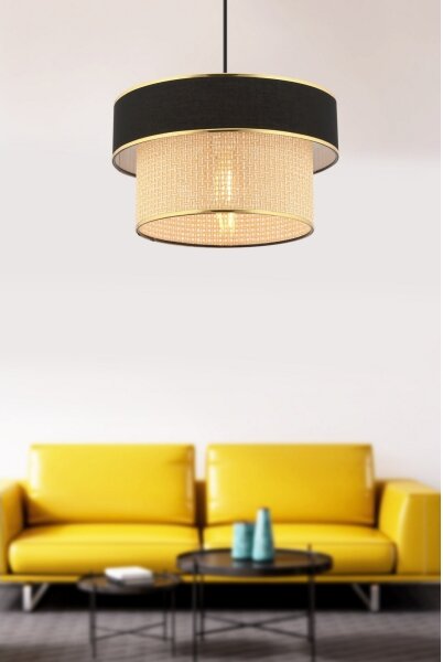 Závesný luster na lanku ERO 1xE27/60W/230V čierna/béžová