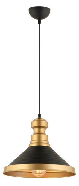Závesný luster na lanku MONZA 1xE27/40W/230V, priemer 30 cm, čierna/zlatá