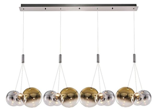 LED luster na lanku ENNA 12xG9/5W/230V 3000K dymová/zlatá