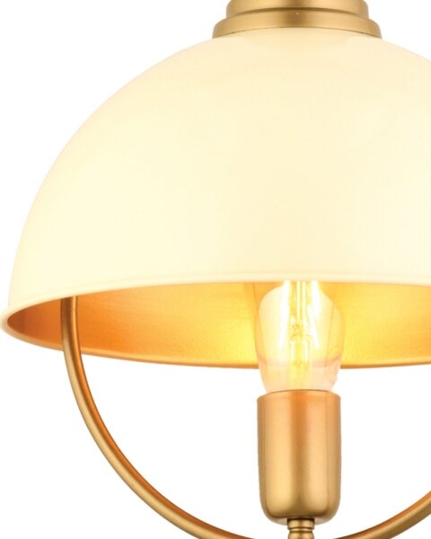 Luster na lane MONZA 1xE27/40W/230V pr. 30 cm krémová/zlatá