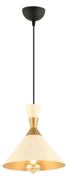 Luster na lanku MONZA 1xE27/40W/230V pr. 25 cm krémová/zlatá