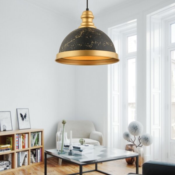 Závesný luster na lanku MONZA 1xE27/40W/230V pr. 29 cm čierna/bronzová