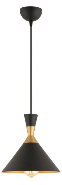 Závesný luster MONZA na lanku 1xE27/40W/230V pr. 25 cm čierna/zlatá