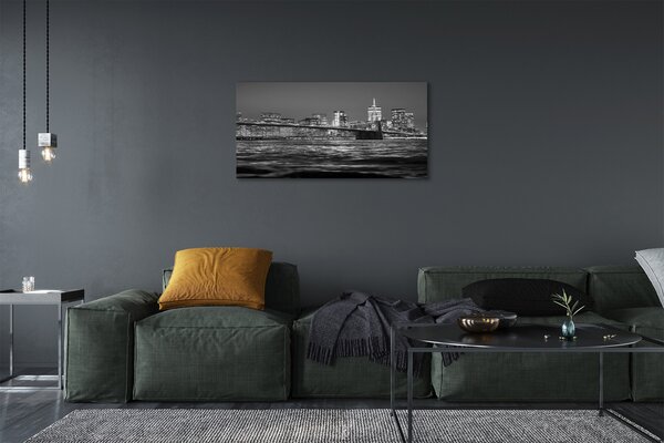 Obraz na plátne Bridge river panorama 100x50 cm