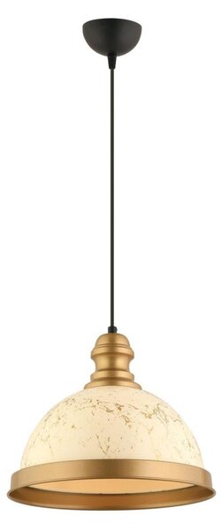 Luster na lanku MONZA 1xE27/40W/230V pr. 29 cm krémová/bronzová