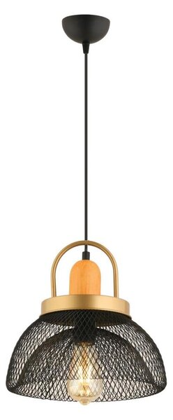 Závesný luster MONZA 1xE27/40W/230V, priemer 29 cm, čierna/zlatá