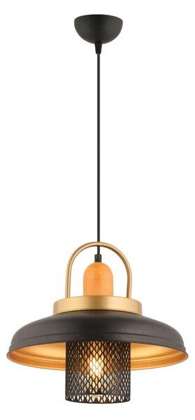 Závesný luster na lanku MONZA 1xE27/40W/230V pr. 32 cm čierna/zlatá