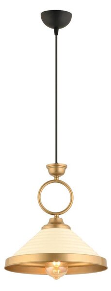 Závesné svietidlo MONZA na kábli, 1xE27/40W/230V, priemer 30 cm, krémová/bronzová