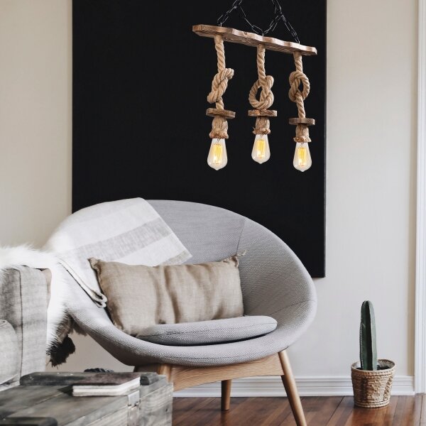 Luster na reťazi EREBOS 3xE27/40W/230V hnedý