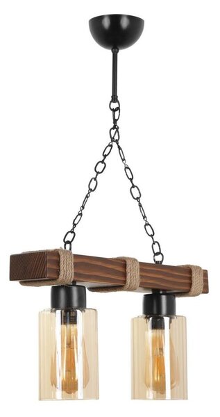 Závesný luster na reťazi JASMIN 2xE27/40W/230V hnedá/béžová