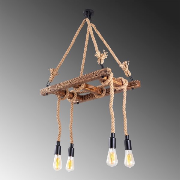 Luster na lanku EREBOS 4xE27/40W/230V hnedá