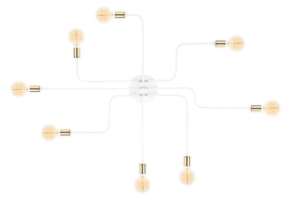 Prisadený luster TRUVA 8xE27/40W/230V biela/zlatá