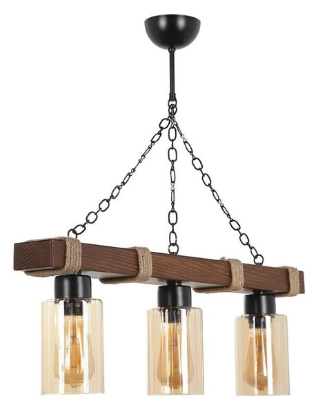Luster na reťazi JASMIN 3xE27/40W/230V hnedá/béžová