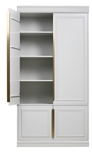 Svetlosivá šatníková skriňa z borovicového dreva 110x215x44 cm Organize – WOOOD