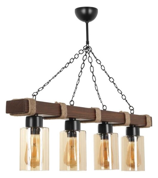 Luster na reťazi JASMIN 4xE27/40W/230V hnedá/béžová