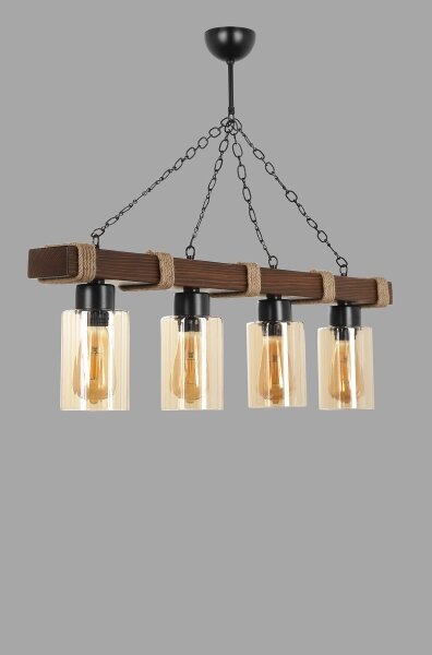 Luster na reťazi JASMIN 4xE27/40W/230V hnedá/béžová