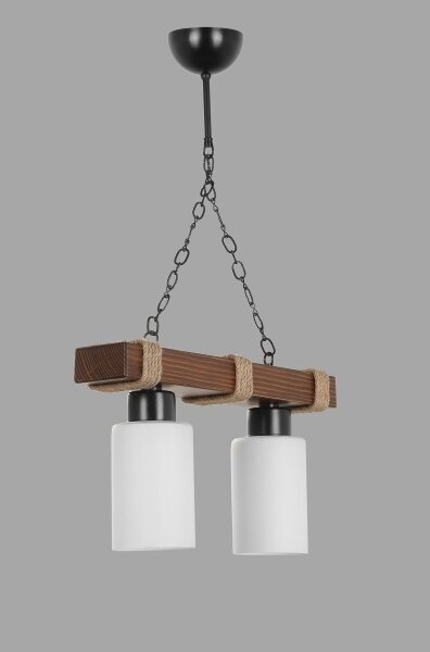 Elegantný luster na reťazi JASMIN 2xE27/40W/230V hnedá/biela
