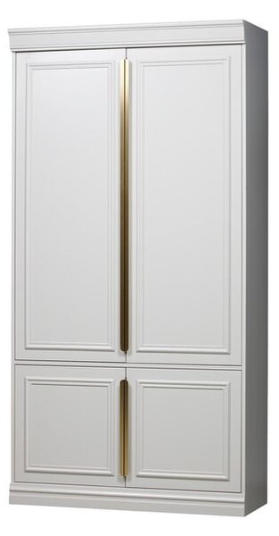 Svetlosivá šatníková skriňa z borovicového dreva 110x215x44 cm Organize – WOOOD