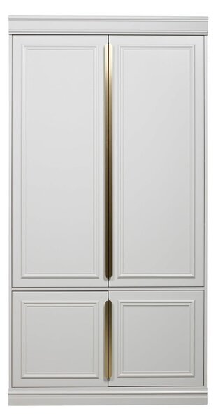 Svetlosivá šatníková skriňa z borovicového dreva 110x215x44 cm Organize – WOOOD