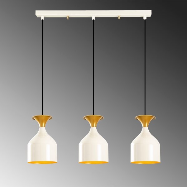 Závesný luster SIVANI na lane 3xE27/40W/230V biela/medená