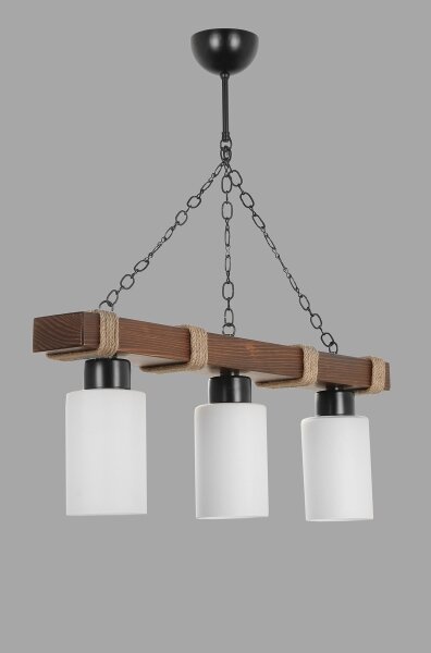 Luster na reťazi JASMIN 3xE27/40W/230V hnedá/biela