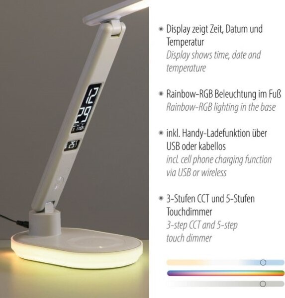 JUST LIGHT. 11018-16 - LED RGBW Stmievateľná stolová lampa TINA LED/4W/230V
