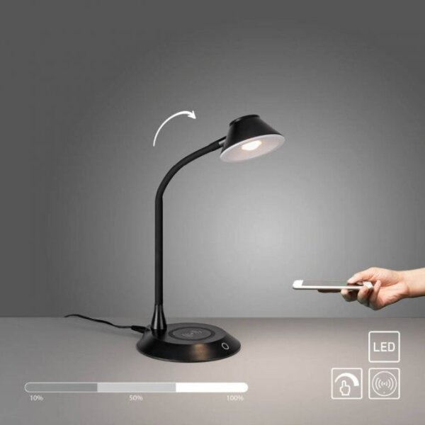 JUST LIGHT. 14414-18-LED Stmievateľná stolná lampa s nabíjaním PUCKI LED/4,5W/230V čierna