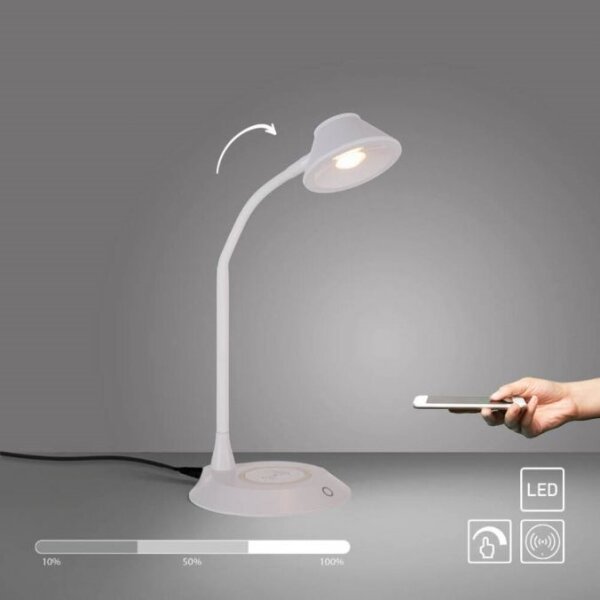 JUST LIGHT. 14414-16 -LED stmievateľná stolná lampa s nabíjaním PUCKI LED/4,5W/230V biela
